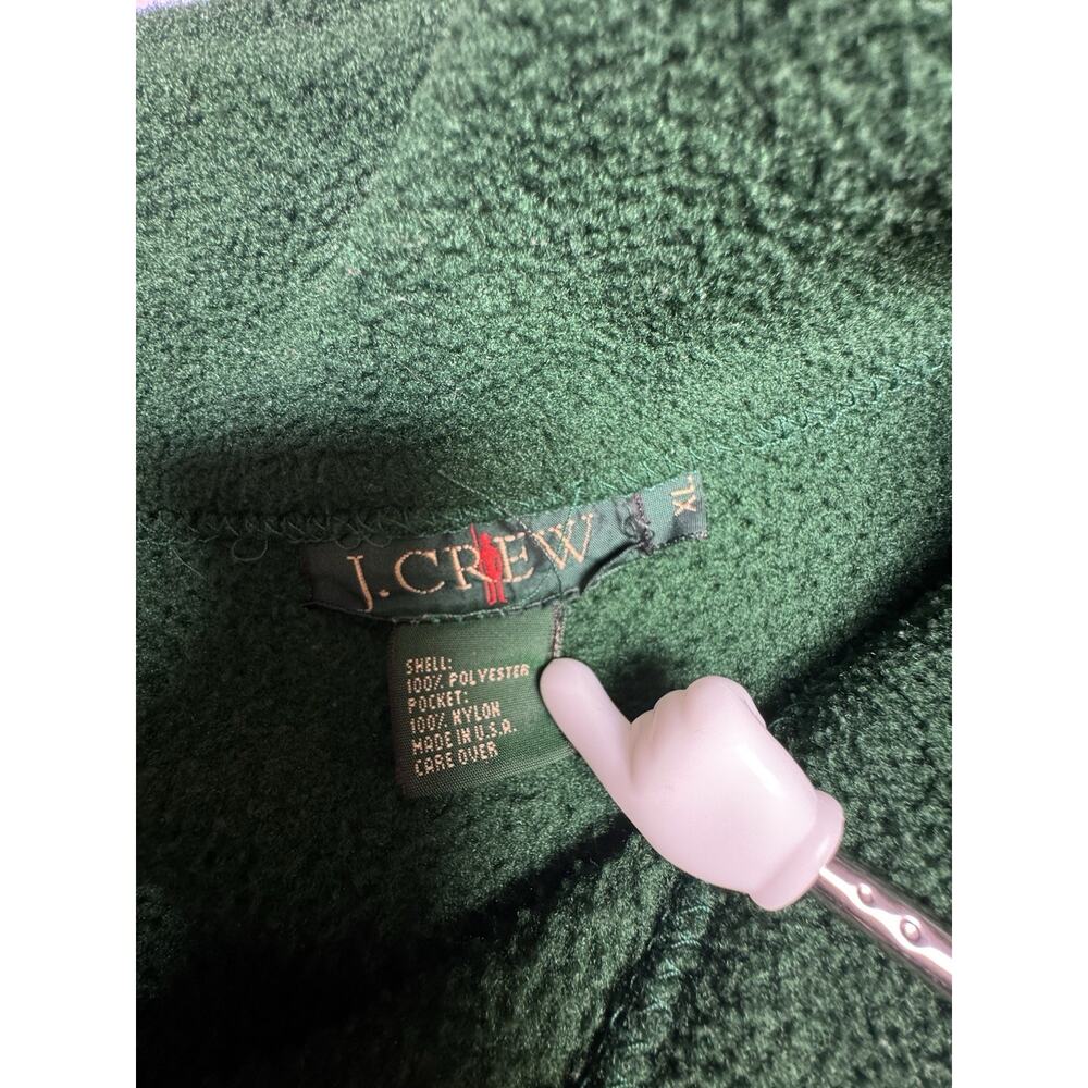 Vintage J Crew Mens XL Green 1/4 Zip Pullover Fleece Cabin Core - Picture 3 of 5